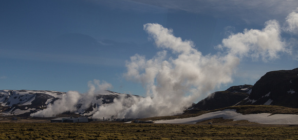 Passing a geothermal power plant on our first day trip.