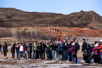 David, and a few others, waiting for the next geyser explosion.