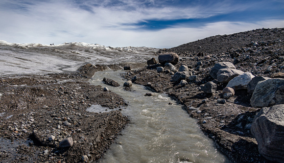 On the edge of the ice cap.