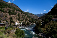 Chhuzom, the Confluence, three chortens, one Bhutanese, one Tibetan and one Nepali.