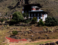 Chillies drying in front of Tamchhog Lhakhang temple.