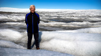 Standing on the ice cap.