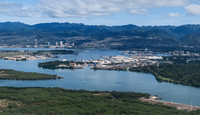 Flying over Pearl Harbour.