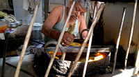 Street food being prepared in Delhi.