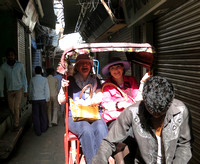 The fun of a rickshaw ride in Old Delhi.