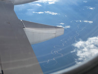 Flying over the Amazon.