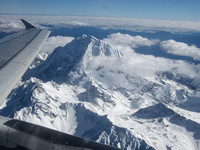 Flying along the Andes.